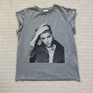 ASOS Justin Bieber grey t-shirt.